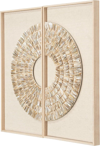 Glassless Two Piece Pearl Oyster Shell Handmade Wall Art Home Décor