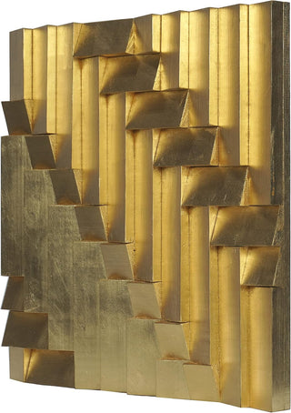 Abstract Golden Pine Wood Wall Art Décor
