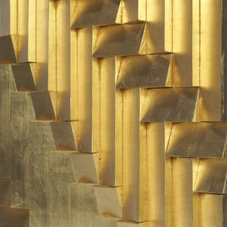 Abstract Golden Pine Wood Wall Art Décor