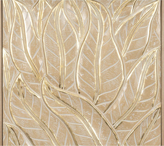 Golden Leaves Pine Wood Carving Handmade Wall Art Home Décor