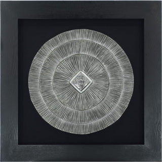 Abstract Silver Medallion Handmade Shadow Box Wall Décor