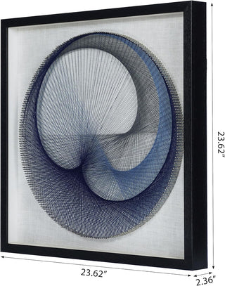 Abstract Blue String Art Shadow Box Wall Art Décor