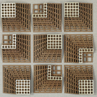 Abstract 3D Wood Carving Shadow Box Wall Art Décor