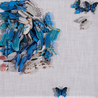 4-Piece Acrylic Blue Butterfly Shadow Box Handmade Wall Decor