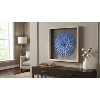 Magnolia leaf wall décor in an intentional natural interior