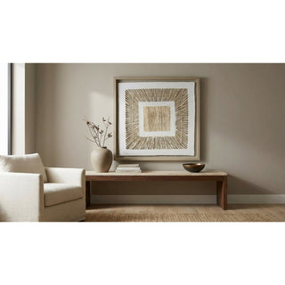 Handcrafted natural wall decor styled in a refined interior