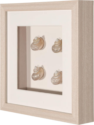 Handmade Pearlescent Sea Shell Shadow Box Wall Decor Wall Art Set of 2