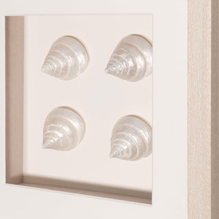 Handmade Pearlescent Sea Shell Shadow Box Wall Decor Wall Art Set of 2