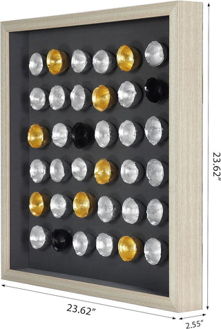 Gold & Silver Ceramic Cups Shadow Box Wall Art Décor