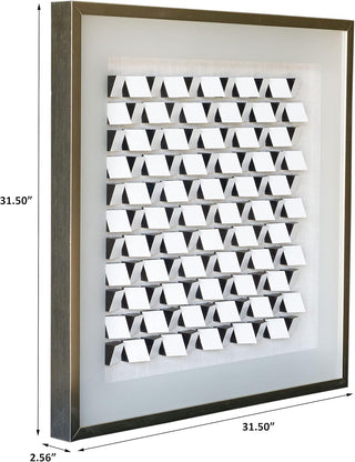 White Abstract Geometry Shadow Box Wall Art