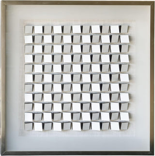 White Abstract Geometry Shadow Box Wall Art