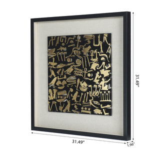 Egyptian Hieroglyphs Silhouettes Shadow Box Wall Art Décor