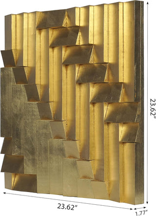 Abstract Golden Pine Wood Wall Art Décor