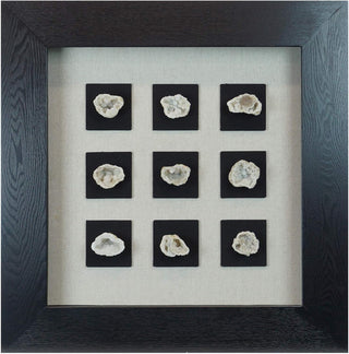 Natural Quartz Crystal Geode Shadow Box Wall Decor