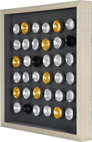 Gold & Silver Ceramic Cups Shadow Box Wall Art Décor