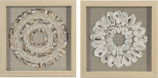 Handmade Sea Shell Rings Shadow Box Wall Art Home Décor Set of 2