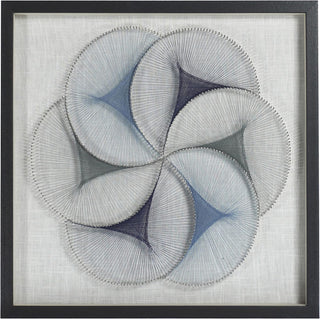 Abstract Blue String Art Shadow Box Wal Art Décor