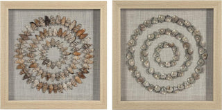 Sea Shell Rings Shadow Box Handmade Wall Art Décor Set of 2