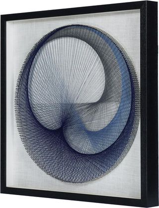 Abstract Blue String Art Shadow Box Wal Art Décor