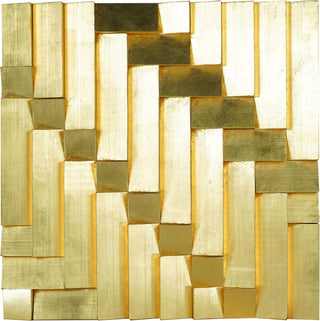 Abstract Golden Pine Wood Wall Art Décor