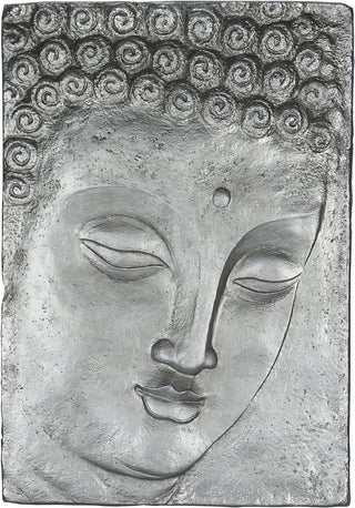 Oversized Silver Buddha Plaque Wall Art Home Décor