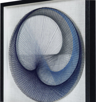 Abstract Blue String Art Shadow Box Wal Art Décor