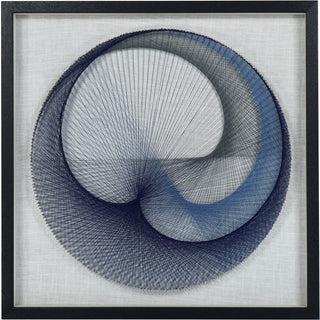 Abstract Blue String Art Shadow Box Wal Art Décor