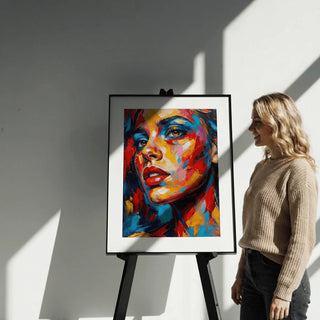 AI Powered E-Ink Spectra 6 Color Display Picture Frame | Black Aluminum Frame