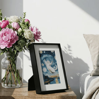 AI Powered E-Ink Spectra 6 Color Display Picture Frame | Black Aluminum Frame