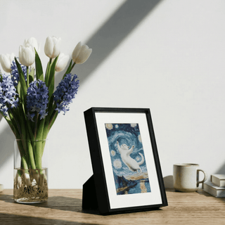 AI Powered E-Ink Spectra 6 Color Display Picture Frame | Black Aluminum Frame