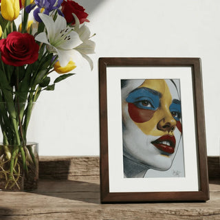 AI Powered E-Ink Spectra 6 Color Display Picture Frame | Handmade Walnut Frame