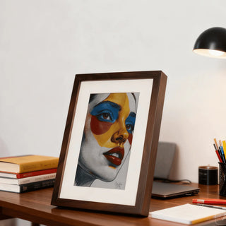 AI Powered E-Ink Spectra 6 Color Display Picture Frame | Handmade Walnut Frame