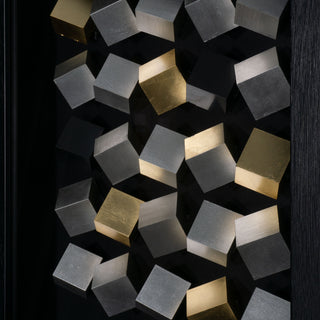 Golden & Silver Cubes Geometric Handmade Shadow Box Wall Décor