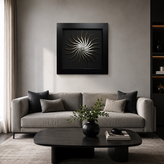Spiral Sun Shadow Box Wall Décor