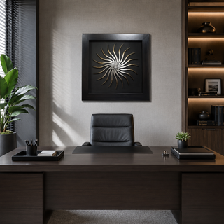 Spiral Sun Shadow Box Wall Décor