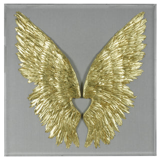 Gold Wings Acrylic Shadow Box Wall Decor