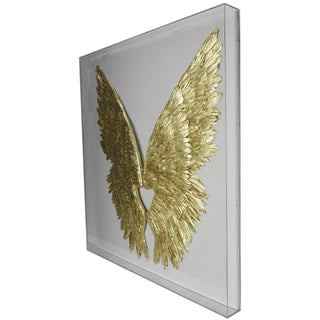Gold Wings Acrylic Shadow Box Wall Decor