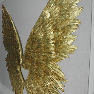 Gold Wings Acrylic Shadow Box Wall Decor