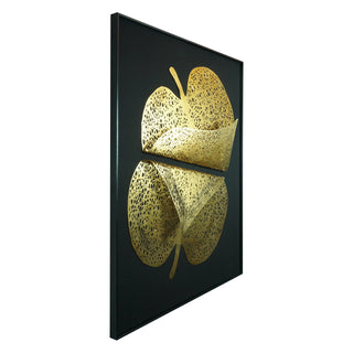 Golden Heart Leaves Shadow Box Wall Decor