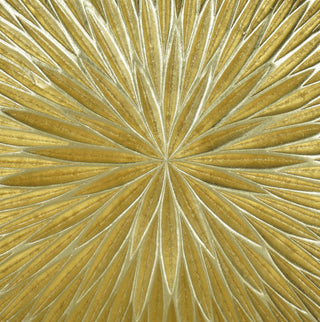 Golden Pine Wood Carving Plate Wall Decor