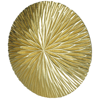 Golden Pine Wood Carving Plate Wall Decor