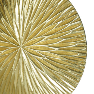Golden Pine Wood Carving Plate Wall Decor