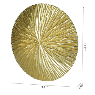 Golden Pine Wood Carving Plate Wall Decor