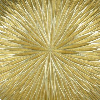 Golden Pine Wood Carving Plate Wall Decor