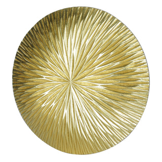 Golden Pine Wood Carving Plate Wall Decor