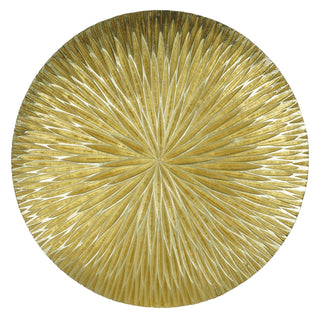 Golden Pine Wood Carving Plate Wall Decor