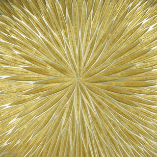 Golden Pine Wood Carving Plate Wall Decor