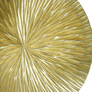 Golden Pine Wood Carving Plate Wall Decor