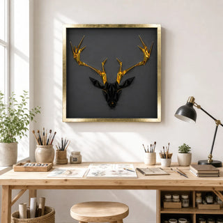 Origami Buck Shadow Box Wall Decor