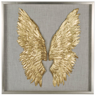 Gold Wings Shadow Box Handmade Wall Art Décor